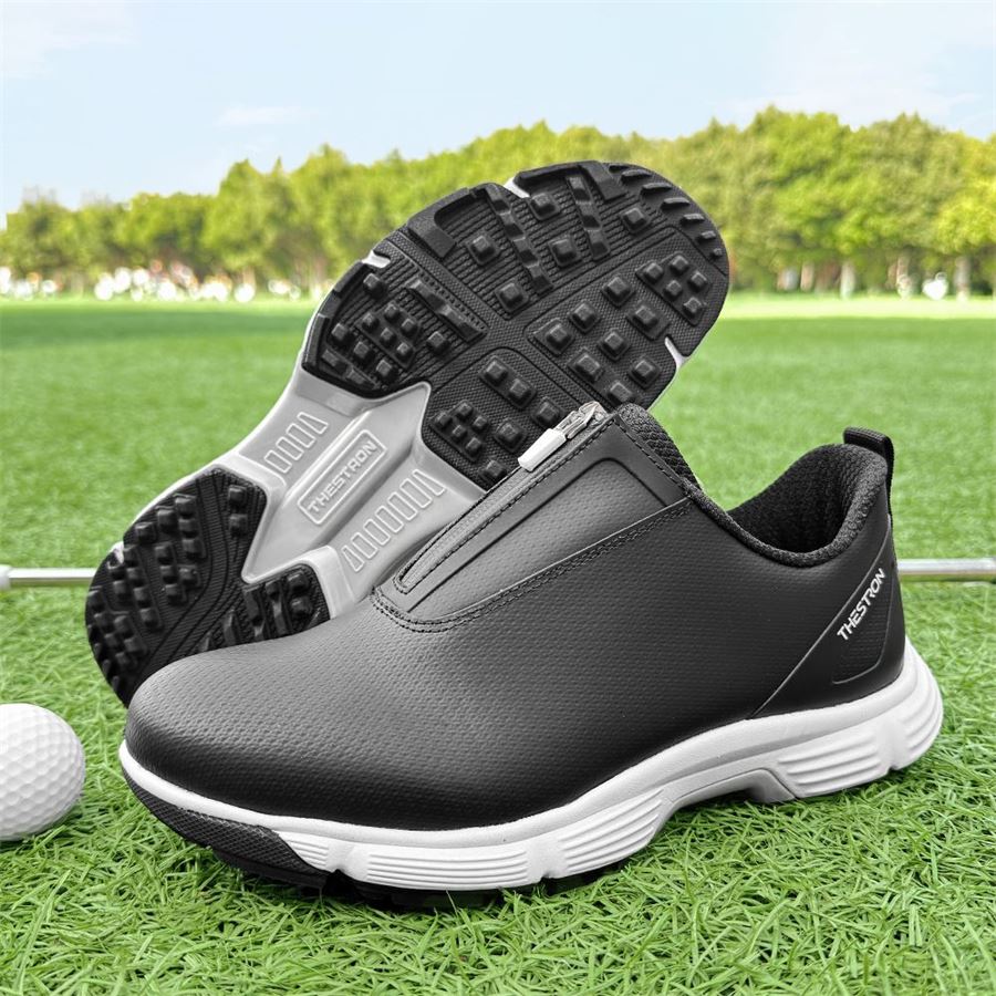 Women's Zip Slip-On Spikeless Golf Shoe on the golf course, view 1