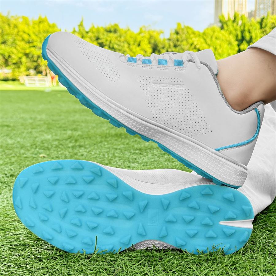 Women's Athletic Spikeless Golf Shoe on the golf course, view 2