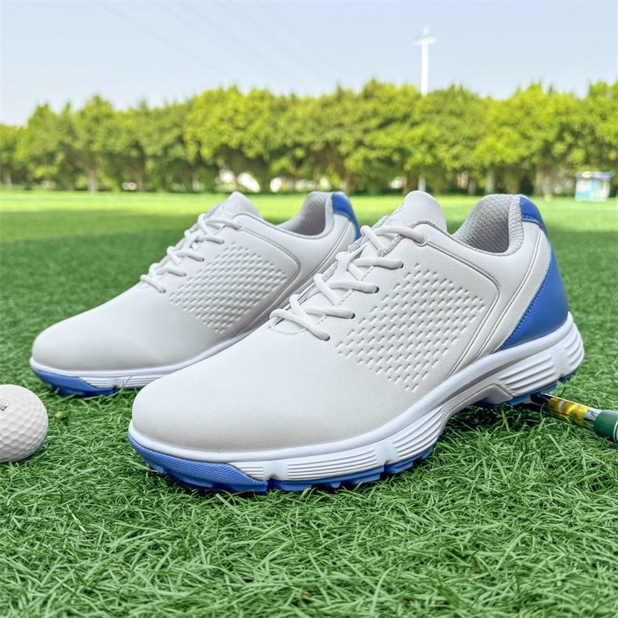 Sport Lace Spiked Golf Shoe on the golf course, view 3