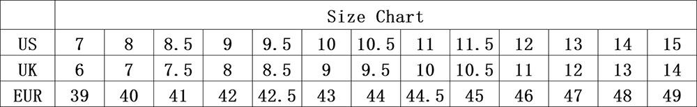 617 size chart