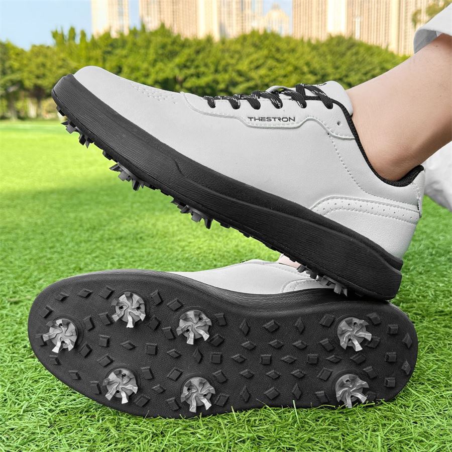 Court-Style Spiked Golf Shoe on the golf course, view 3