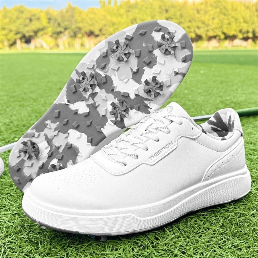 Court-Style Spiked Golf Shoe on the golf course, view 4