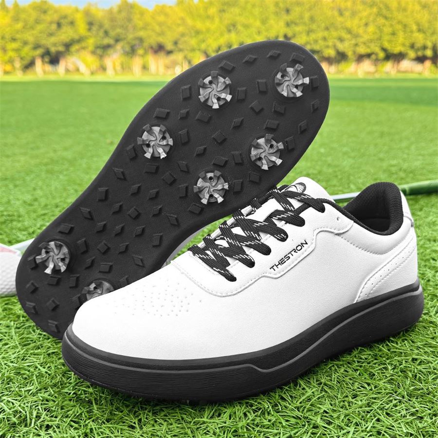 Court-Style Spiked Golf Shoe on the golf course, view 6