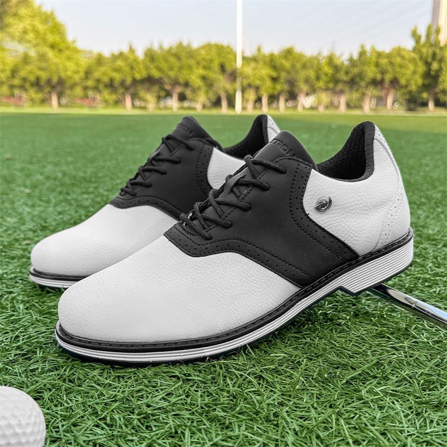 Saddle Spikeless Golf Shoe on the golf course, view 4