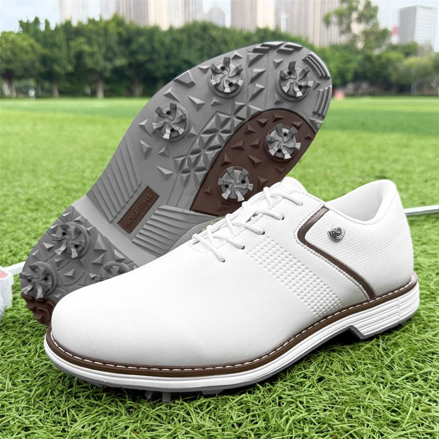 Tour Classic Spiked Golf Shoe on the golf course, view 6
