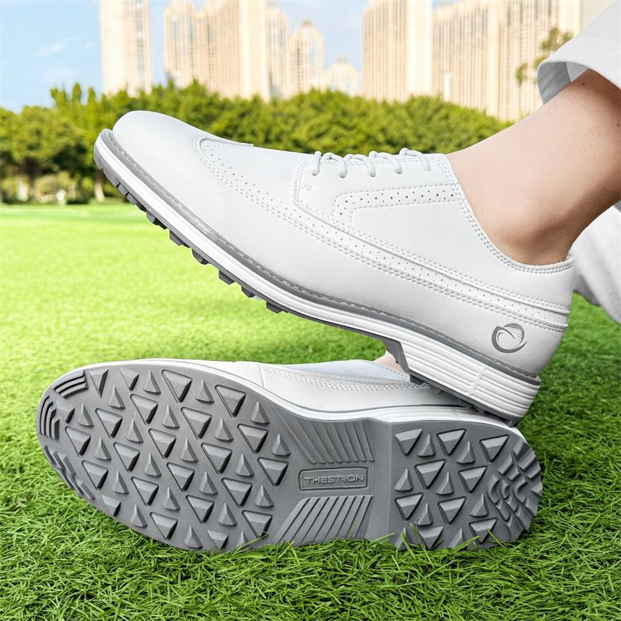 Wingtip Spikeless Golf Shoe on the golf course, view 3