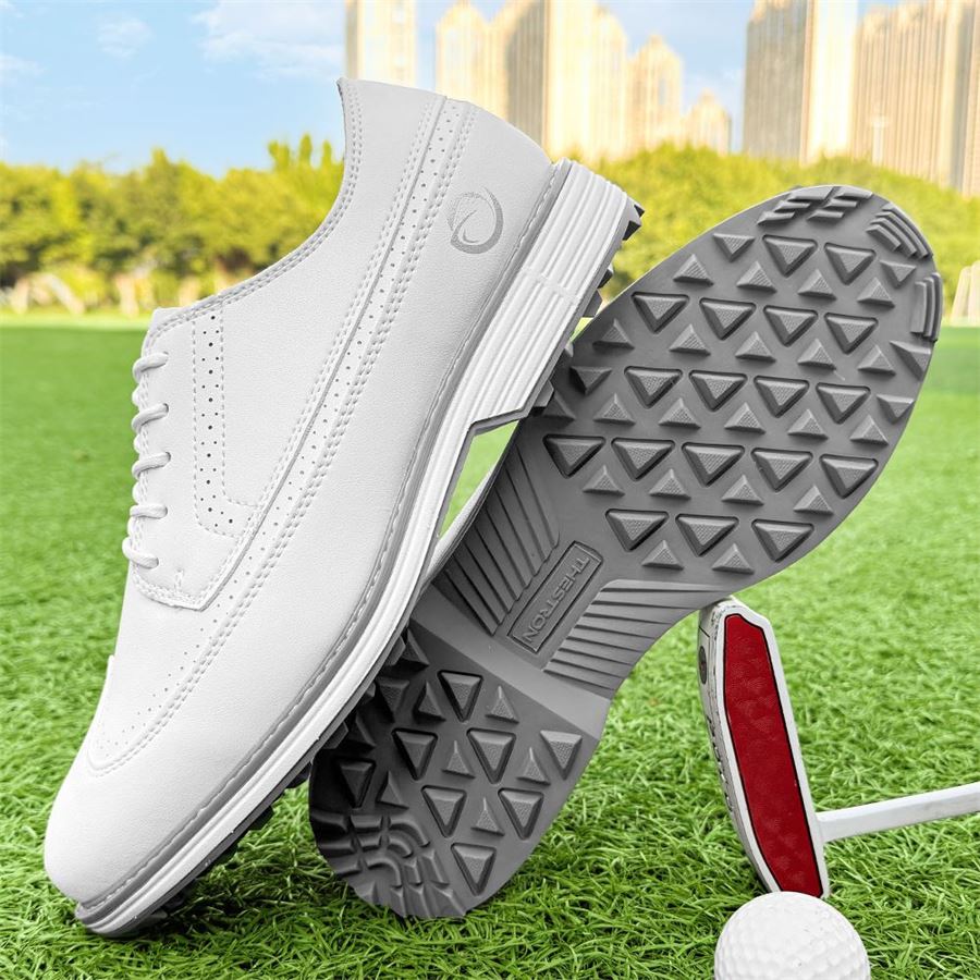 Wingtip Spikeless Golf Shoe on the golf course, view 6