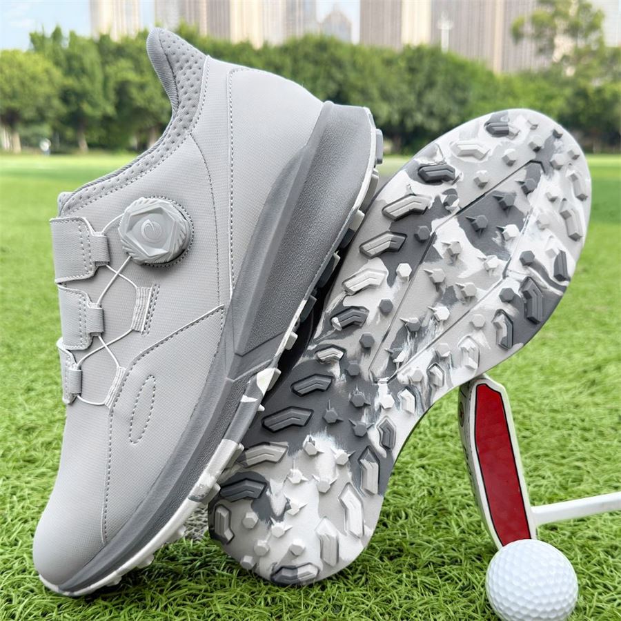 Rotary-Lace Strap Spikeless Golf Shoe on the golf course, view 6