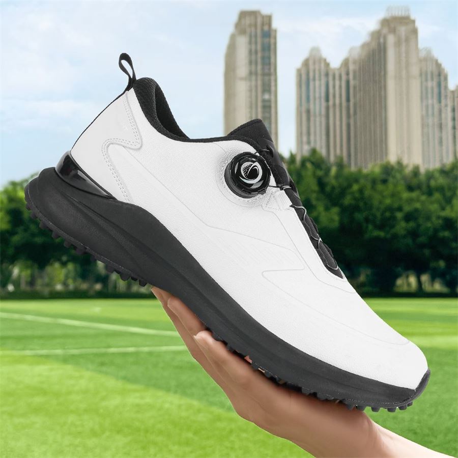 Athletic Rotary-Lace Spikeless Golf Shoe on the golf course, view 7