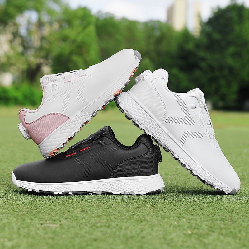 Unisex Rotary-Lace Golf Shoe on the golf course, view 4