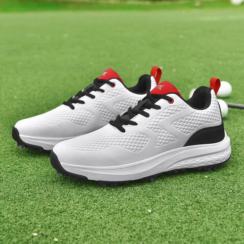 Breathable Sport Lace Golf Shoe on the golf course, view 1