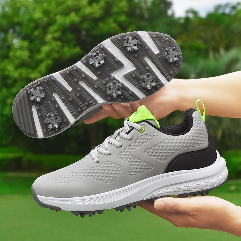 Breathable Sport Lace Golf Shoe on the golf course, view 4