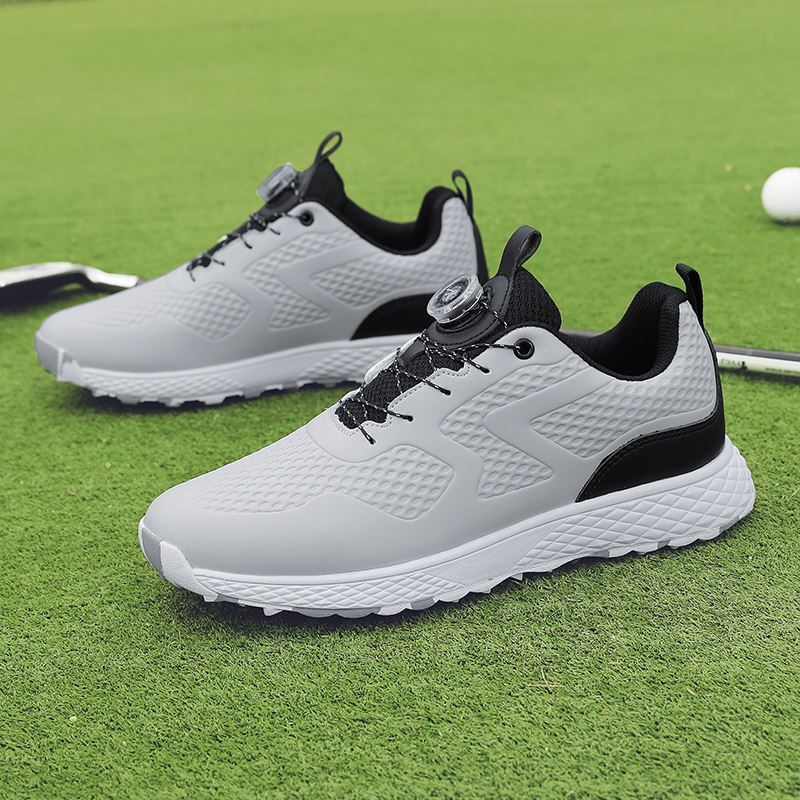 Rotary-Lace Golf Shoe — Pro Spiked & Training Soles on the golf course, view 2