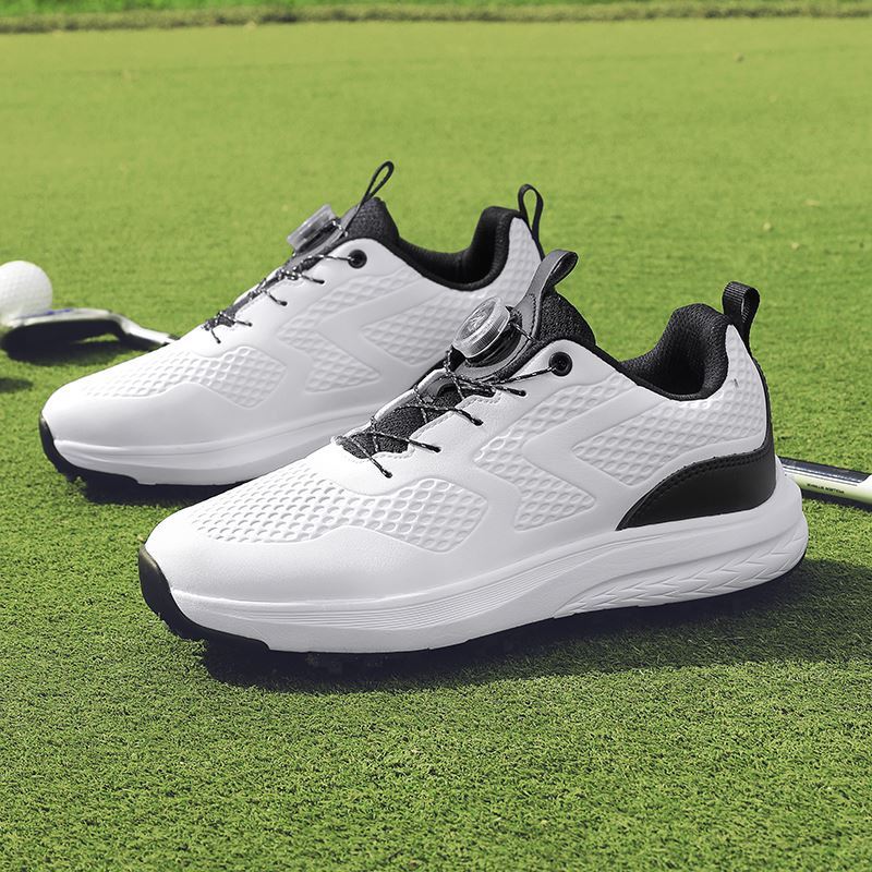 Rotary-Lace Golf Shoe — Pro Spiked & Training Soles on the golf course, view 4