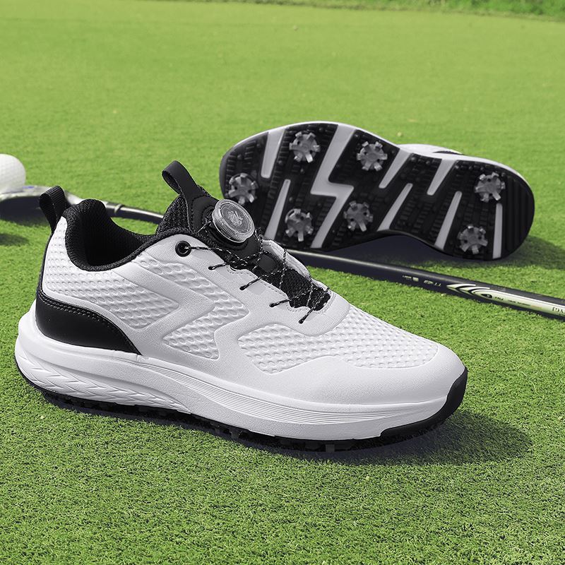 Rotary-Lace Golf Shoe — Pro Spiked & Training Soles on the golf course, view 5